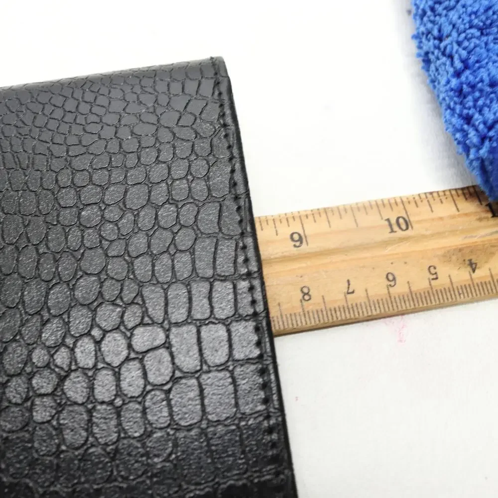 Decasso Passport Wallet Folio Black Croc Embossed Leather Cards Docs